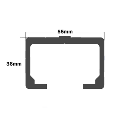 10-800-0-2000MM MODULAR SOLUTIONS EXTRUDED PROFILE<br>SLIDING DOOR RAIL 6M MAX, CUT TO THE LENGTH OF 2000 MM